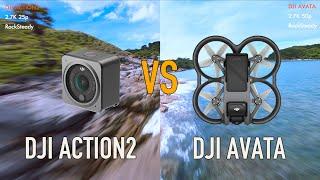 DJI AVATA CAMERA [50p] VS DJI ACTION2 [25p] || ROCKSTEADY FOOTAGE [2.7K] ACTIVE FPV