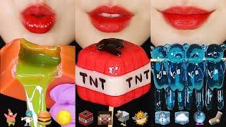 11MINUTES EMOJI EATING ASMR FOR SLEEP, MINECRAFT FOOD, WAX CANDY HONEY JELLY ASMR 