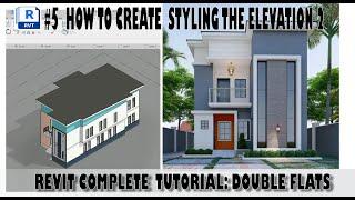 #5 HOW TO CREATE DOUBLE FLATS STYLING ELEVATION: REVIT 2025,2024, #broadway New York, El Paso Texas.