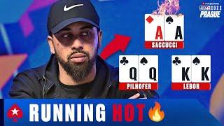 Poker Player RUNNING INSANELY GOOD at EPT Prague Main Event 2022 ️ PokerStars