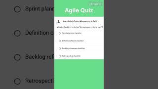 Which checklist includes "Acceptance criteria met"? | Agile | Scrum Interview Question | DoD