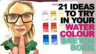 21 Watercolour Sketchbook Ideas To Try Right Now! // Never Run Out of Ideas!