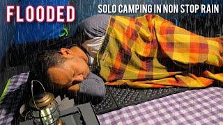 SOLO CAMPING HEAVY RAIN - FLOODED - STRUGGLE TO SET UP A TENT IN REAL HEAVY RAIN (11)