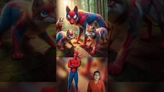 Superheroes But Family Wolf  #marvel #ai #spiderman #avengers #cartoon #usa #viralvideo #shorts
