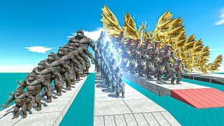 Kaiju Tournament Godzilla vs Ghidorah vs Mechagodzilla vs King Kong - Animal Revolt Battle Simulator