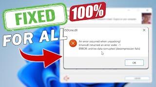 Fix an error occurred when unpacking unarc.dll returned an error code 1 error archive data corrupted