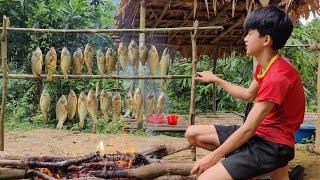 Two brothers caught stream fish, grilled them, and had a full meal - Ly Dinh Quang