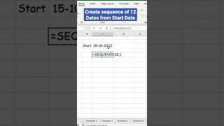 Create Sequence of Dates in Excel