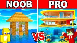 NOOB vs PRO: MODERN HOUSE ON WATER Build Challenge in Minecraft!