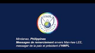 Mindanao, Philippines Remerciement envers Man-Hee Lee, messager de la paix et président d’HWPL