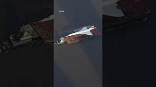Concorde floats down Hudson River to New York's Intrepid Museum #shorts