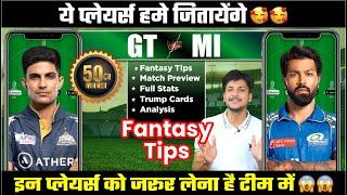 GT vs MI Dream Team Today Prediction, mI vs GT Fantasy Team, Tips, Playing11, Stats, Analysis