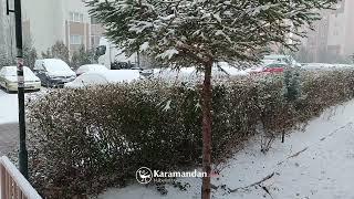 Karaman'a beklenen kar sonunda yağdı