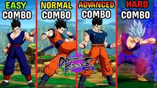 DBFZ New Combo - Easy vs Normal vs Hard Combos with GOHAN!