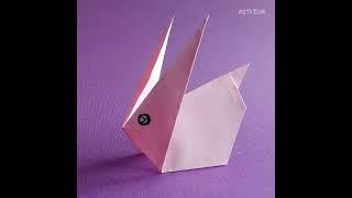 Оригами зайчик: Простой кролик из бумаги #shorts Easy Origami Rabbit Paper Diy