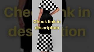 Short Sleeve Round Neck Checkerboard Pattern Mermaid dress | #Shorts #youtubeshorts