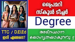 LP, UP Teacher - Degree അടിസ്ഥാന യോഗ്യതയാകുമ്പോൾ | Primary School Teacher Basic Qualification