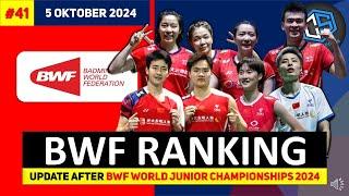 5 Nomor Diborong China! Ranking BWF Terbaru 2024 After #wjc2024 #bwfranking #SuhandinataCup2024