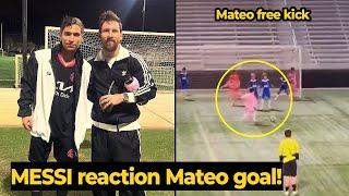 Messi enjoys Mateo match with Inter Miami, look his reaction after Mateo scored freekick goal...