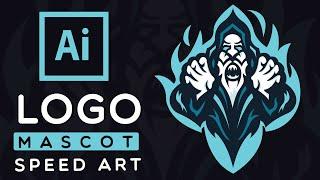 Monstrous Wizard Mascot Style Vector Logo Speed Art : Adobe Illustrator