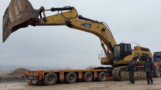 Transporting The Caterpillar 365C Excavator To The Service Unit - Fasoulas Heavy Transports - 4k