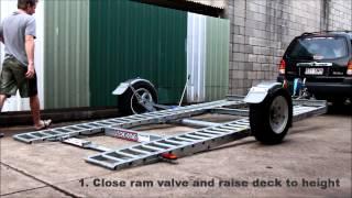 Raceking Car Trailers - Just 4 Degrees loading without ramps. DIY Kits available. Race car trailer.