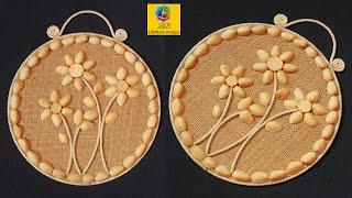 Home Decorating Idea Handmade | Wall showpiece with Jute,Cardboard and Pistachio Shells | Wall Decor