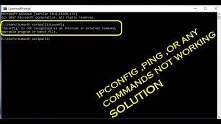 CMD commands not working in windows 10 windows 8 windows 7 ping,ipconfig,winver,javac etc