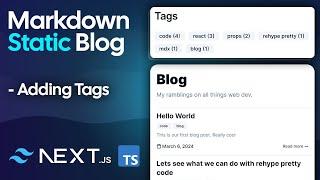 NextJS 14 Markdown Blog (Part 2): Adding Topic Tags