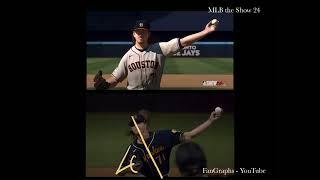 MLB the Show 24 vs Real Footage (Josh Hader pitching mechanics) - unfortunately still incorrect.