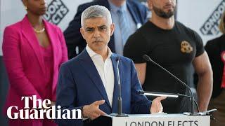 Sadiq Khan gives speech after being elected London mayor for third term