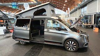 Elektro Camper Mercedes EQV Camper mit Aufstelldach und Aktivcamper Ausbau