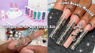 TESTING ANOTHER DOUBLE DIP POLYGEL KIT!  GLITTER OMBRE POLYGEL NAILS | Femi Beauty Method