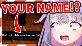 Biboo got Caught Off Guard by The Invader's Name in Dark Souls 【Koseki Bijou / HololiveEN】