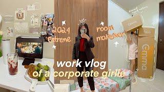 vlog | 9-5 office life + extreme small room makeover 2024 of a corporate girlie weyatoons