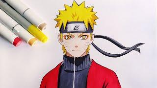 How to Draw Naruto Uzumaki Sage Mode - Naruto Shippuden | Step By Step Tutorial