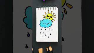 Cute Cloud and Sun Drawing