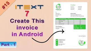 How to create pdf invoice in Android | iText Android tutorial | iText PDF | Android PDF Maker