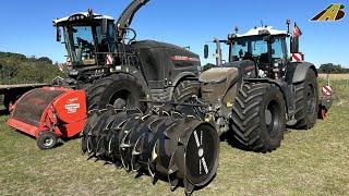 Grasernte Gras häckseln Feldhäcksler Fendt Katana & Traktor Black Lohnunternehmen M&H Landwirtschaft