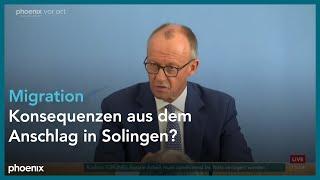 BPK: CDU-Chef Friedrich Merz zu den Konsequenzen des Anschlags in Solingen