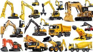 VARIOUS KIND OF CONSTRUCTION HEAVY EQUIPMENT MACHINERY | Excavator, Bulldozer, Dump truck, Loader