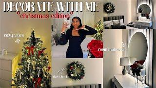 DECORATING MY ROOM FOR CHRISTMAS!! | decor haul, decorating, traditional Christmas, & cozy vibes