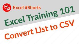 Convert List into Comma Separated Values - Excel #Shorts