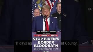 Donald Trump attacks President Biden's immigration policy in Grand Rapids, Michigan