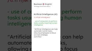  Advanced Business English: Artificial Intelligence (AI) Explained!  #vocabulary #english