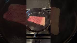 Searing with A5 Wagyu on a cast iron skillet