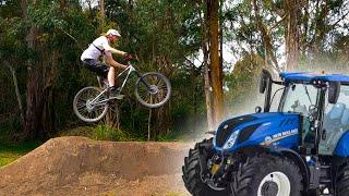 Building a big MTB jump with a tractor!