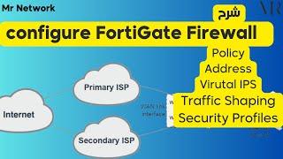 2-Configure Fortigate Policy ,Address, Virtual IP, Security Profiles شرح