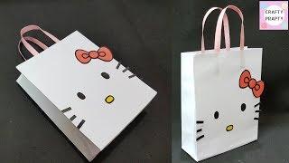 How to make Paper Bag/ DIY Hello kitty Paper Bag/DIY Paper bag for treat/DIY Goodie bag /candy bag