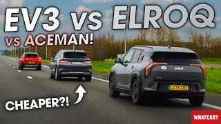 NEW Kia EV3 vs Skoda Elroq vs Mini Aceman review | Road trip costs compared! | What Car? | What Car?